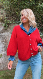 Chaqueta de punto roja