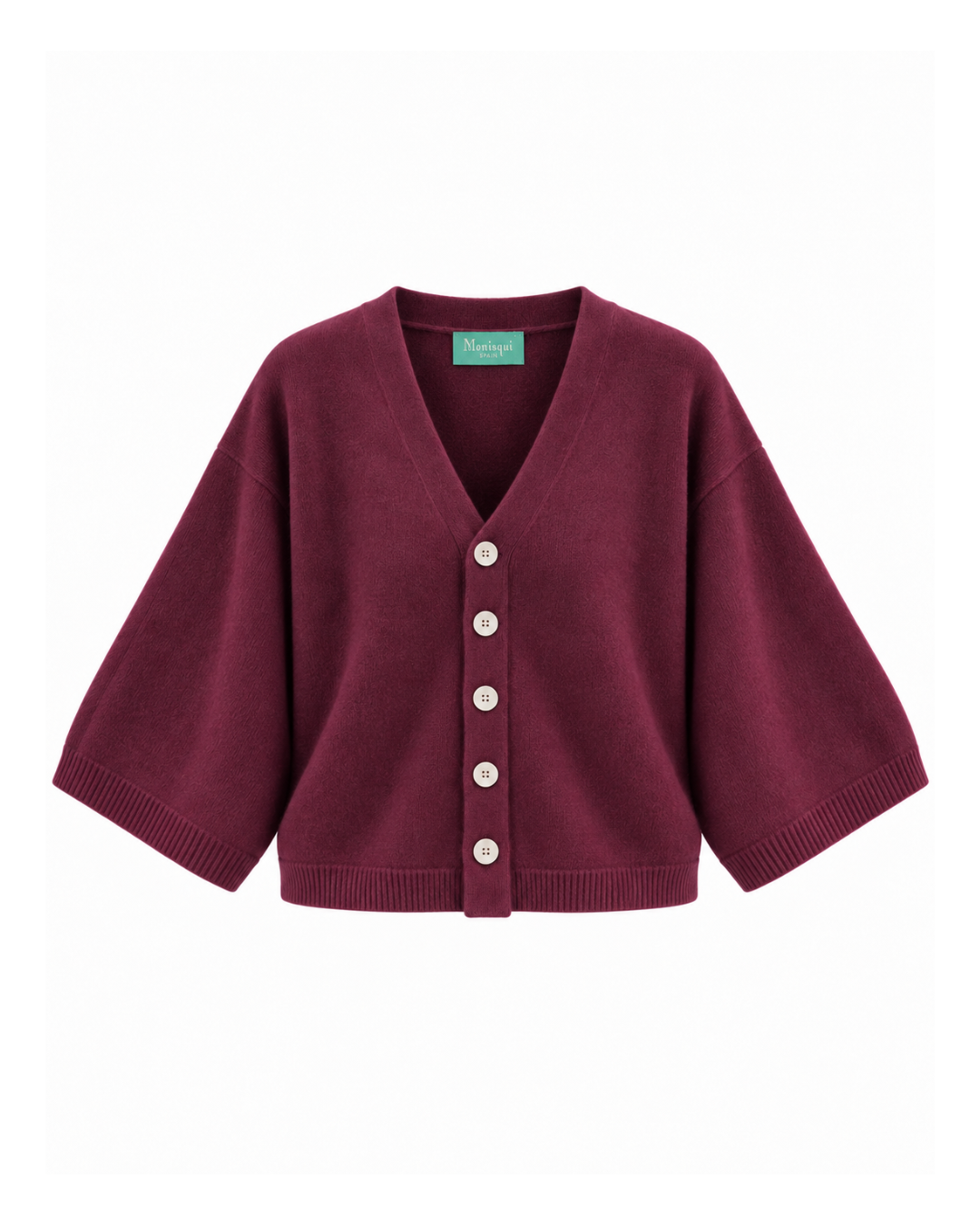 Chaqueta de punto burdeos