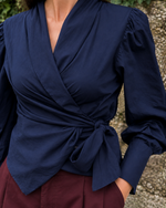 Blusa cruzada marino