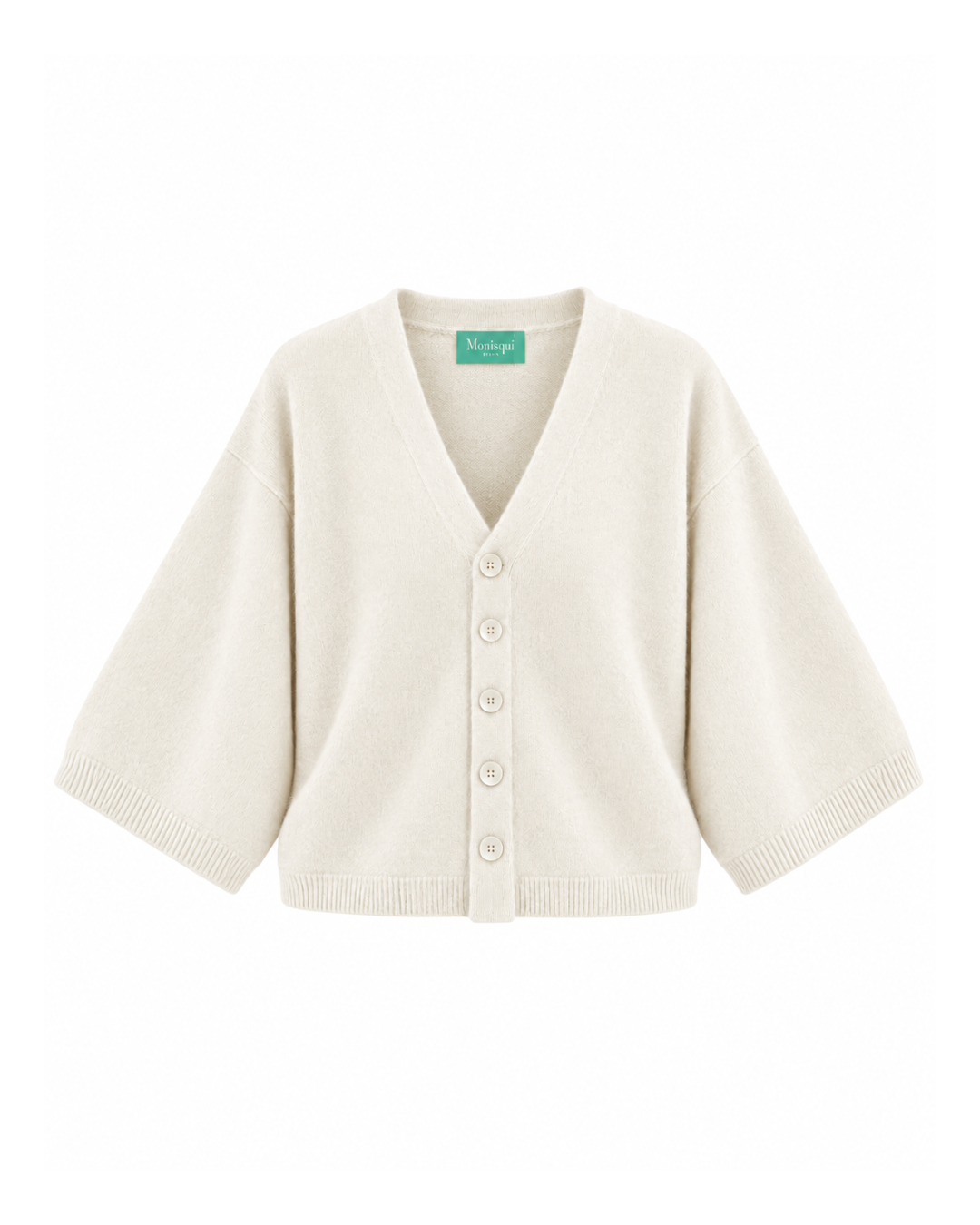Chaqueta de punto crema