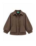 Chaqueta corta jaspeada marrón