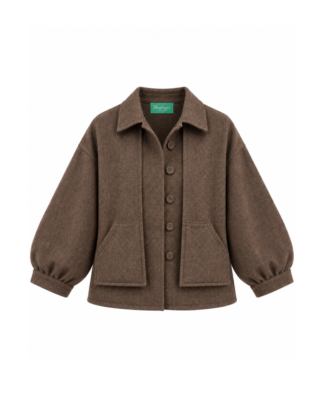 Chaqueta corta jaspeada marrón