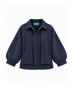 Chaqueta corta jaspeada marino