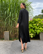 Vestido largo amplio negro (Talla grande)