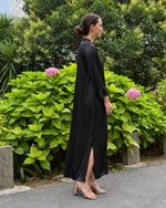 Vestido largo amplio negro (Talla grande)