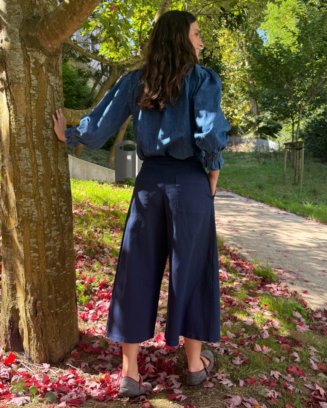 Pantalón tobillero azul