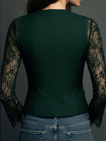 Top blazer con mangas semitransparentes