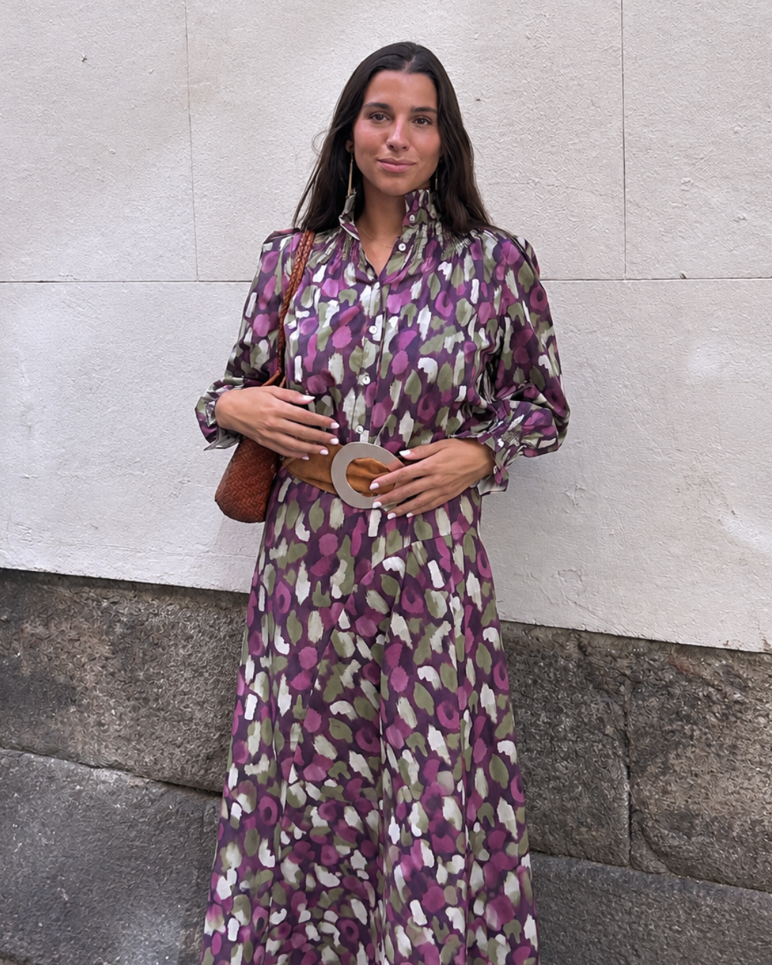 Silvia · Blusa estampada holgada verde