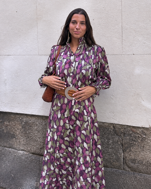 Silvia · Blusa estampada holgada verde