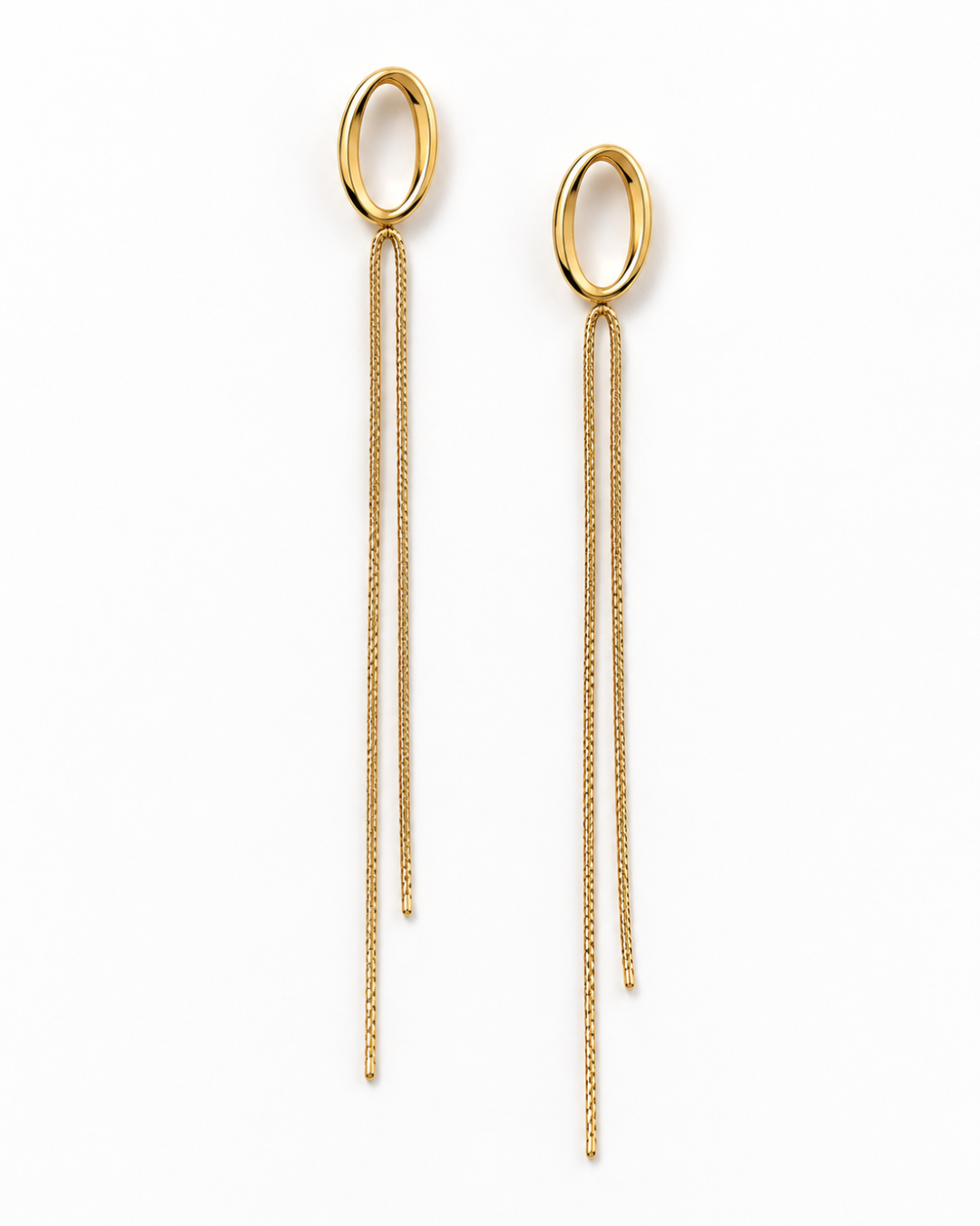 Pendientes largos dorados