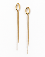 Pendientes largos dorados