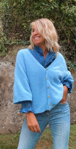 Carlota · Chaqueta de punto azul celeste