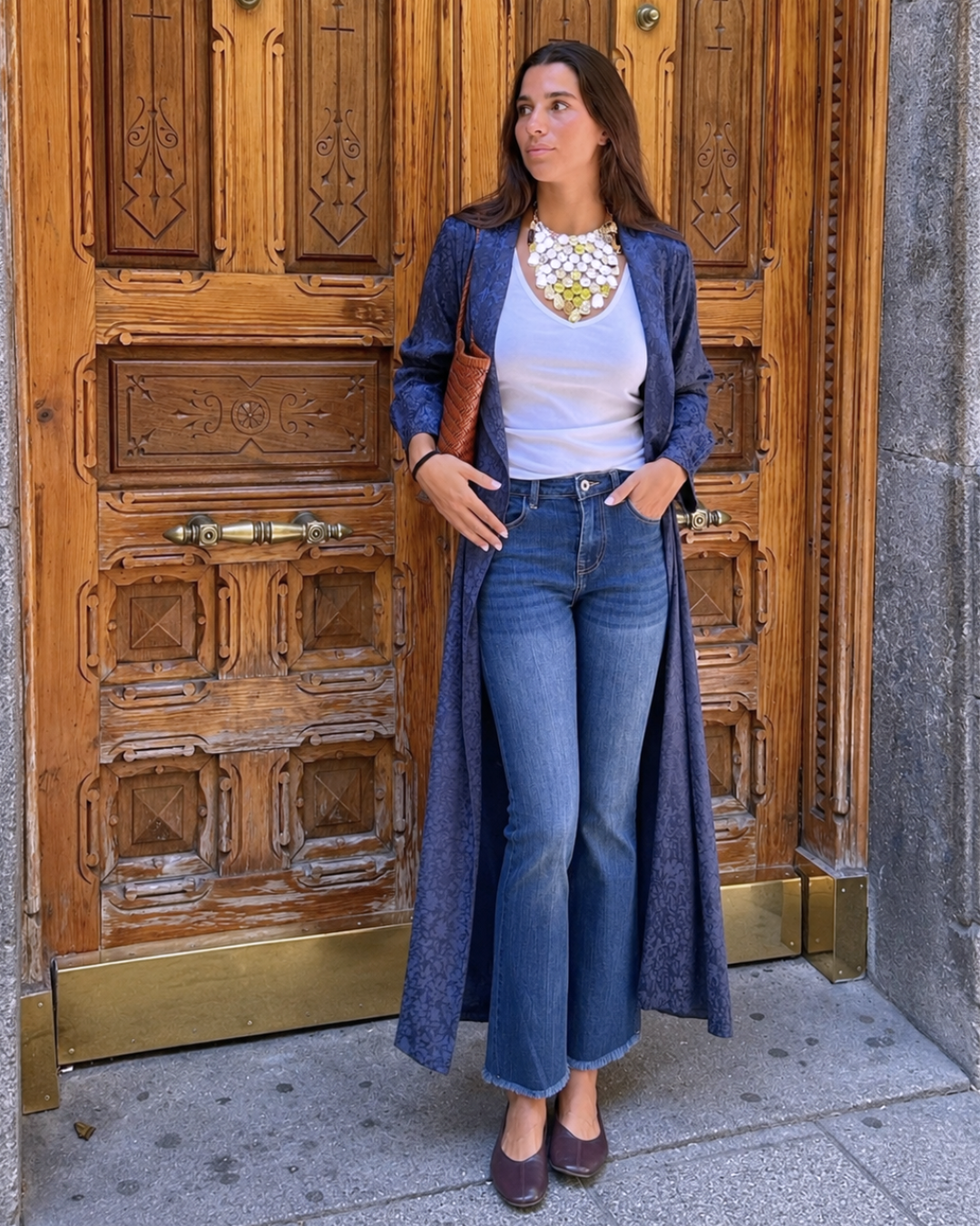 Pantalón culotte vaquero azul