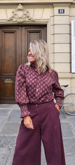 Blusa estampada holgada índigo