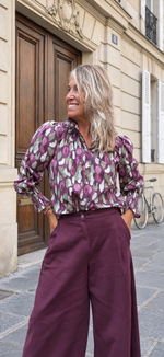 Blusa estampada holgada verde