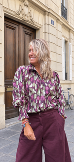 Blusa estampada holgada verde