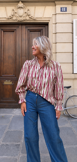 Blusa estampada holgada beige