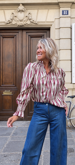 Blusa estampada holgada beige