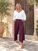 Pantalón tobillero berenjena