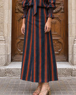 Falda midi de tiro alto