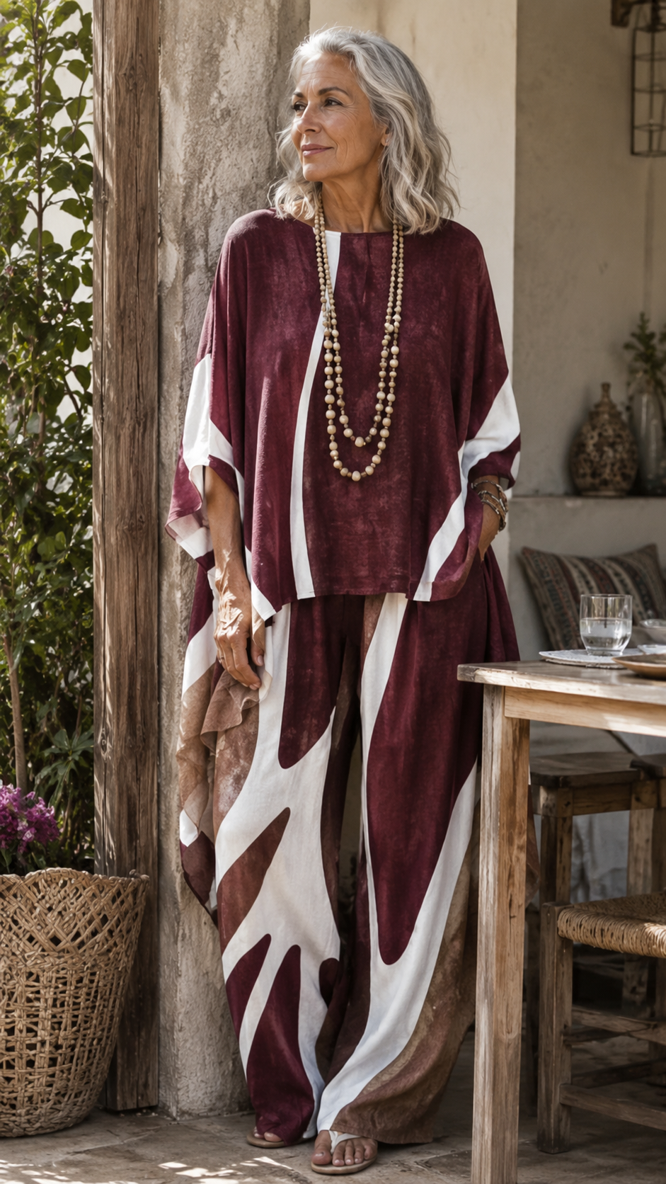 Top Drapeado y Pantalones de Pierna Ancha