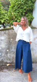 Chaqueta de punto crema