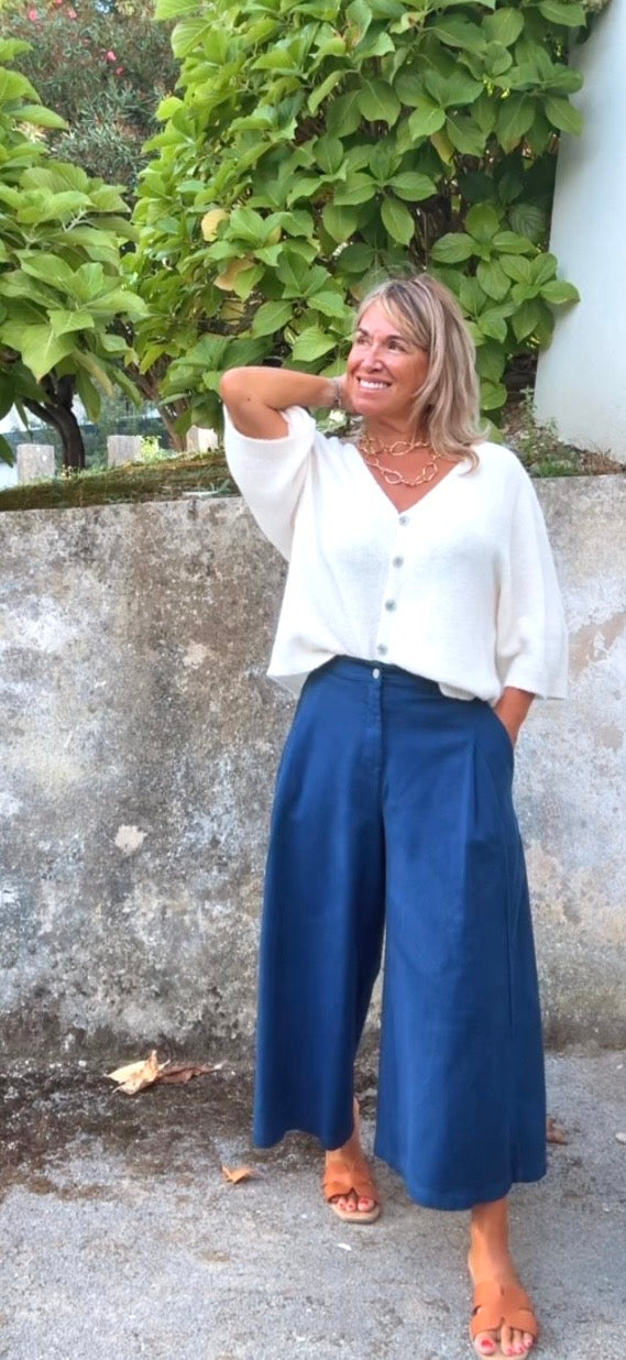 Chaqueta de punto crema
