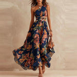 Vestido floral asimétrico de un hombro
