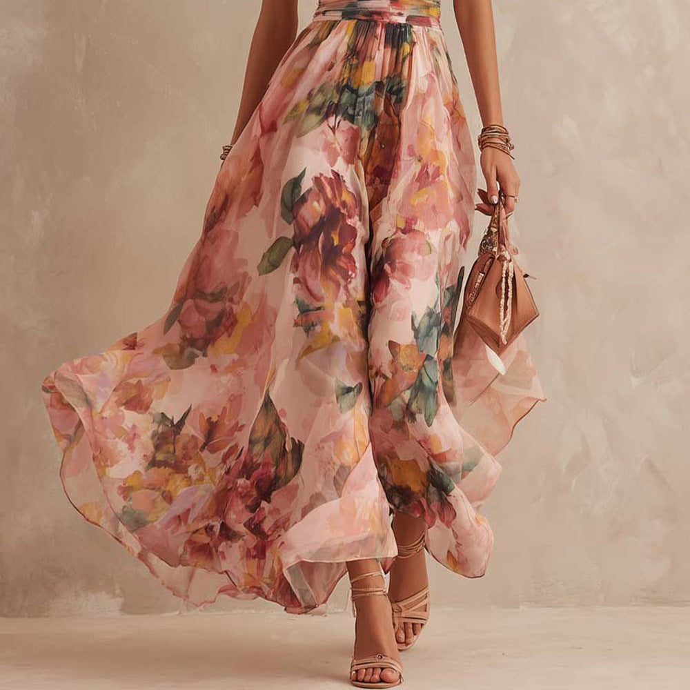 Vestido floral asimétrico de un hombro