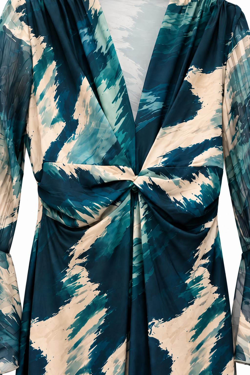 Vestido largo estampado azul