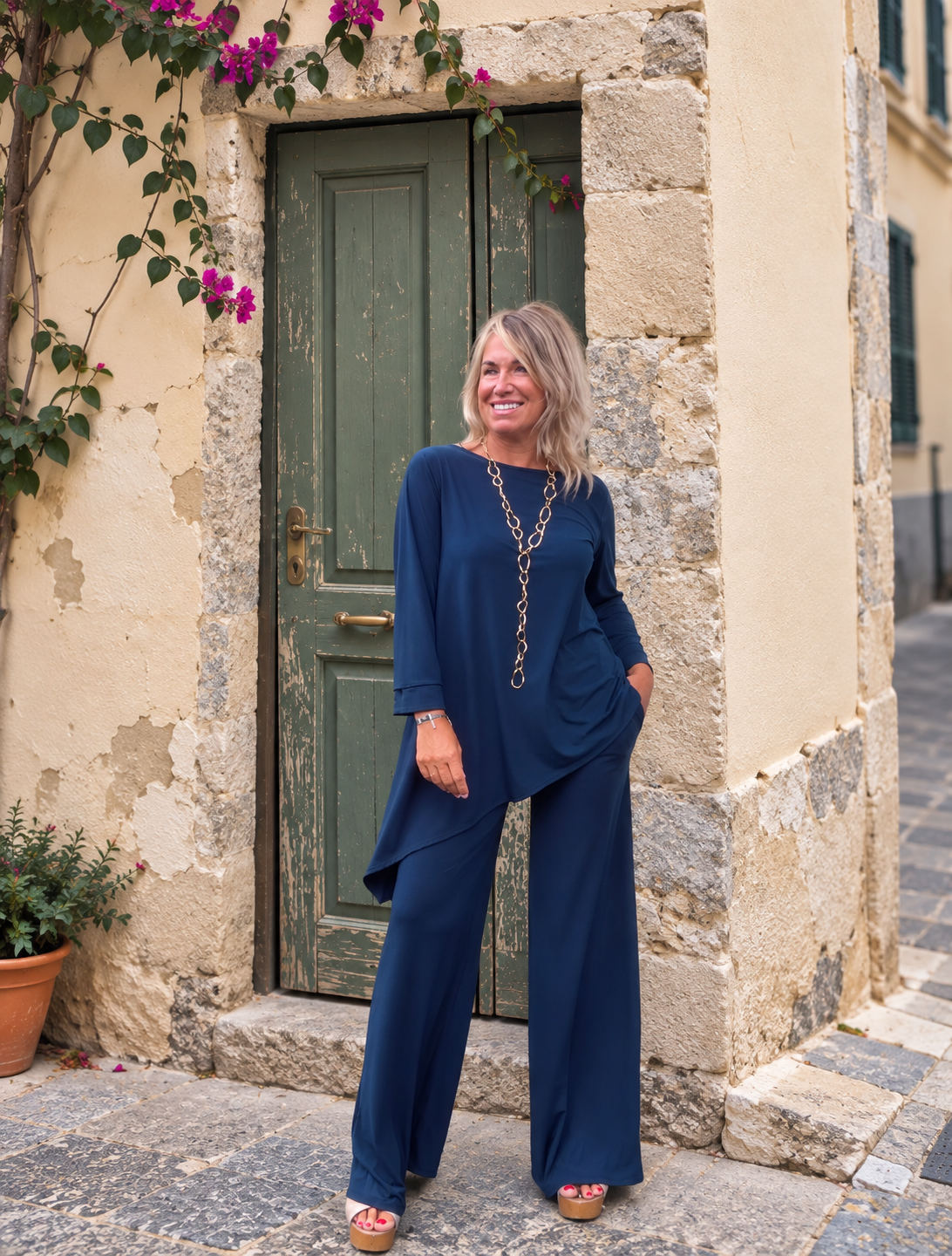 Blusa asimétrica marino