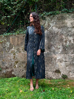 Kimono midi estampado gris