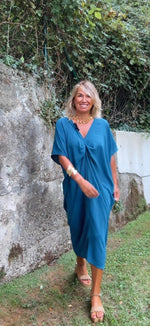 Vestido largo fluido azul