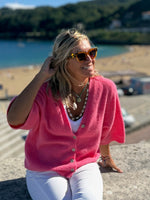 Chaqueta de punto rosa