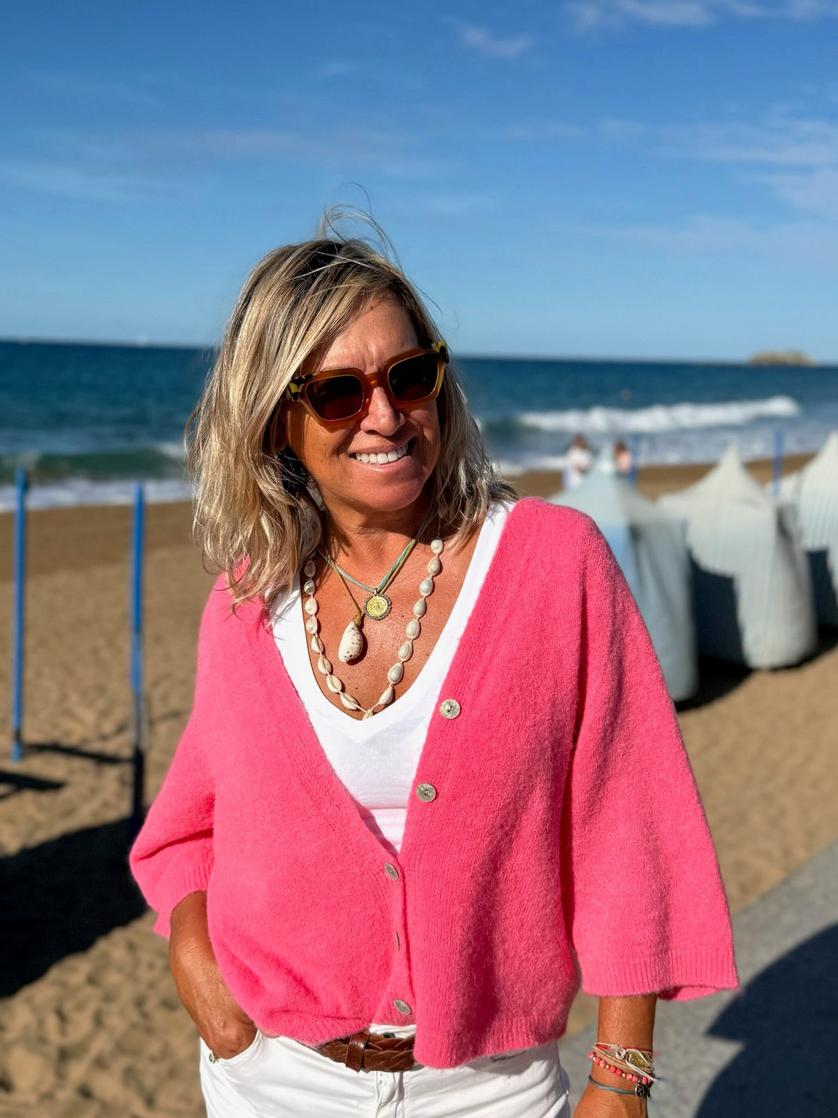 Carlota · Chaqueta de punto rosa