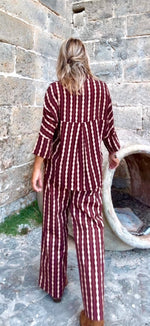 Camisa amplia de manga kimono burdeos