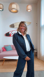 Chaqueta corta jaspeada marino