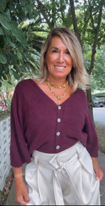 Carlota · Chaqueta de punto burdeos