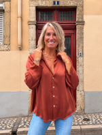 Camisa satinada terracota