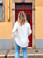 Camisa satinada beige