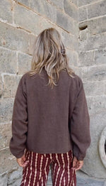 Chaqueta corta jaspeada marrón