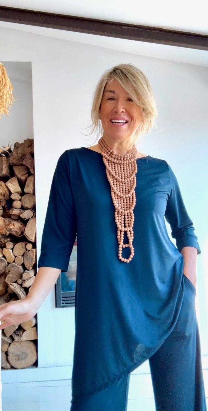 Blusa asimétrica marino