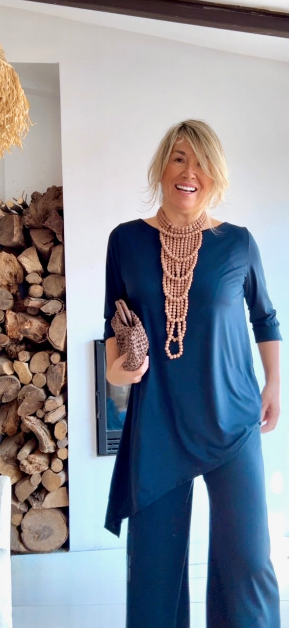 Blusa asimétrica marino