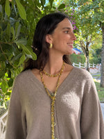 Chaqueta de punto topo