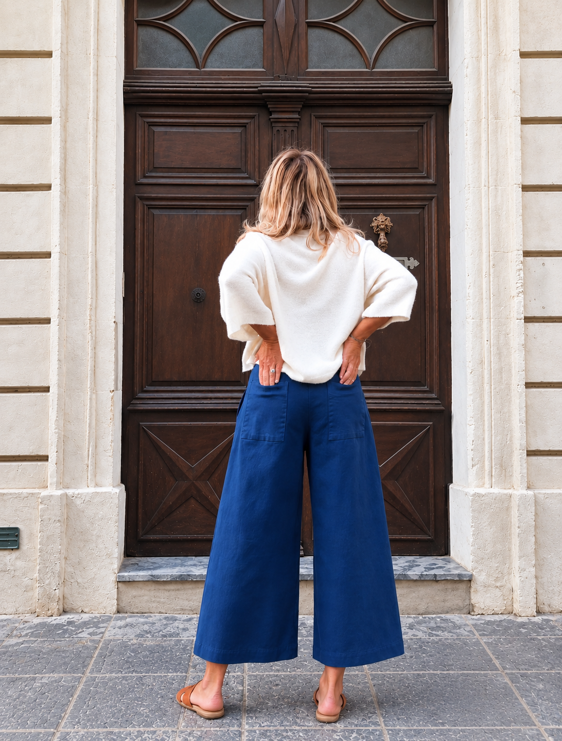 Pantalón tobillero azul
