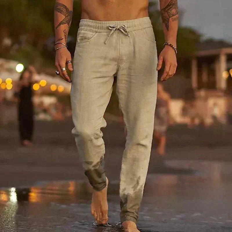 PANTALONES DE PLAYA DE LINO