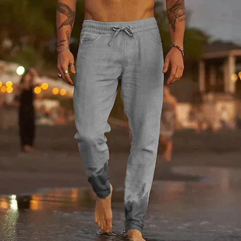 PANTALONES DE PLAYA DE LINO