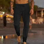 PANTALONES DE PLAYA DE LINO