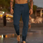 PANTALONES DE PLAYA DE LINO