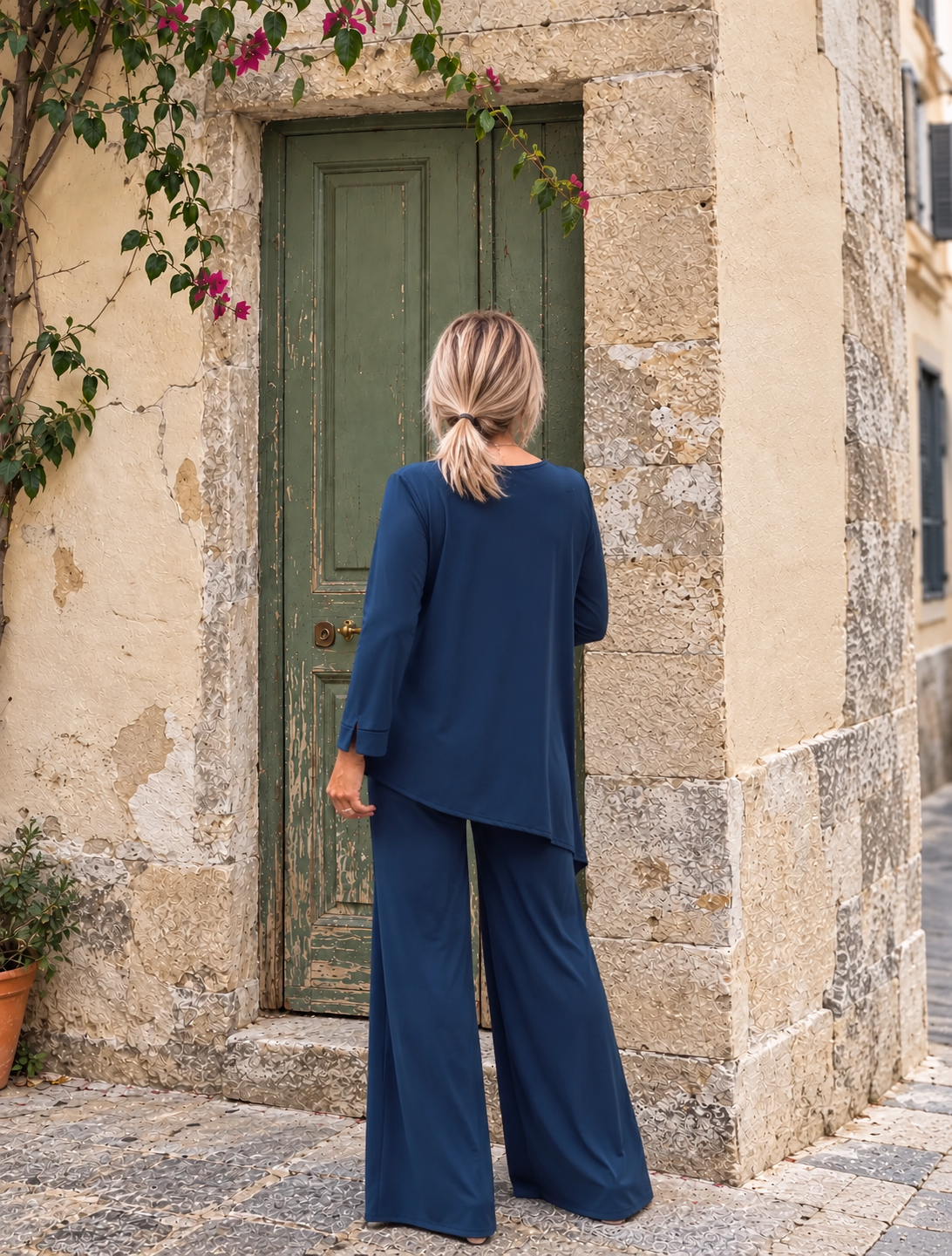 Blusa asimétrica marino